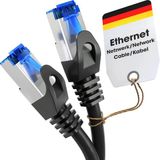 Kabeldirekt - Ethernet Kablosu, Ağ Kablosu, Lan - 5X 7,5M - 0,25-30M Arasında Mevcuttur (10Gbps, Gigabit Ağlar İçin Fiber Hızı, Rj45 İle Switch/Router/Modem, Siyah/Gümüş) - Teşhir Outlet Vitrin