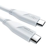 KabelDirekt – USB-C kablosu, USB 2.0 – 1 m (USB-C - USB-C, veri kablosu/şarj kablosu, güç dağıtımı ile 480 Mbit/s ve 100 W'a kadar şarj akımı/PD 3, entegre çip, beyaz)
