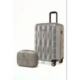 Kabin Boy Valiz + Makyaj Çanta Taş-Bej 1167