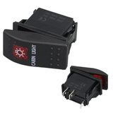 Kabin Sembollü Işıklı 3 Pinli On-Off 12-24V Marin Switch