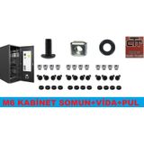 Kabinet Somunu Rack Kabin-Server Kafes Somun+Siyah Vida+Siyah Pul 50 Adet