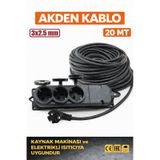 Kablo 20 Metre 3x2,5mm 3 Lü Uzatma Kablosu Tam Kesit Kaynak Makinası Kullanıma Uygundur 20 M