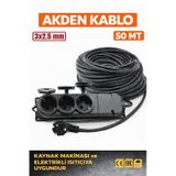 Kablo 50 Metre 3x2,5mm 3 Lü Uzatma Kablosu Tam Kesit Kaynak Makinası Kullanıma Uygundur 50 M