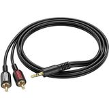 Kablo Aux Audio 3.5mm To Çift Rca Aux Standart Ses Kablosu 3.5mm Kulakık Çıkışlı Tablet Bilgisayar Telefon ve Mp3 Çalar Ile Amfi Bağlantı Kablosu 150CM BL11 - 0 - Siyah