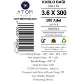 Kablo Bağı 3.6 x 300 Plastik Cırt Kelepçe – Kablo Düzenleyici – Cable Tie