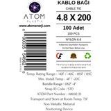 Kablo Bağı 4.8 x 200 Plastik Cırt Kelepçe – Kablo Düzenleyici – Cable Tie