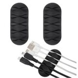 Kablo Düzenleyici Organizatör, 5 Kanallı, 67x28mm, Yapışkanlı Bilgisayar, Sarj Aleti Kablo Düzenleyici, 3'lü Set, Siyah