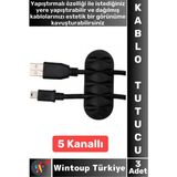 Kablo Düzenleyici Şarj Kablosu Kulaklık Dağınıklık Önleyen 5 Kanallı Yapışkanlı Kablo Tutucu 3 Adet