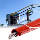 Kablo Koruyucu, Yüksek Gerilim Telleri için Kırmızı Silikon İzolasyon Kılıfları, Geçmeli Tasarımlı 10ft (3m) Koruyucu Kılıf, Gelişmiş Elektrik Güvenliği için 1.5in (38mm) Çaplı Kablo Tüpü