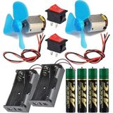 Kablo, Motor Deney Seti 1 Paket Pervane Dc Motor Anahtar Pil Yatağı Pil Iletken Okul Sınıf Deney Malzemesi - Çok Renkli - Standart - Otomatik