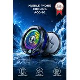 Kablolu Cep Telefon Soğutucu Oyuncu Radyatör Soğutma Fanı Acc80 Siyah