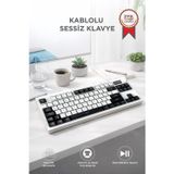 Kablolu Klavye Rgb Işıklı Sessiz Q Klavye Tk12 Siyah-Beyaz