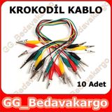 Kablolu Krokodil Test Kablosu Krokodil Uçluk 10 Adet