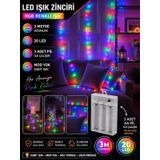 Kablolu Led Işık Zinciri Renkli Rgb Dekoratif Led Aydınlatma Oda Duvar Yatak Odası Parti Yılbaşı Süsü 3 Metre 20 Led Çok Renkli