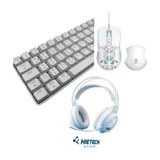 Kablolu Oyuncu Klavyesi Rgb Mekanik Klavye Uyumlu T60 + Oyuncu Mouse + Oyuncu Kulaklık - Beyaz
