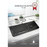 Kablolu Q Klavye Retro Daktilo Görünümlü Tk09 Siyah