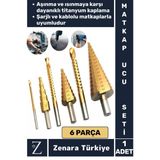 Kablolu Şarjlı Matkap Uyumlu Isı Aşınma Dayanıklı Ahşap Metal Plastik 6'lı Kademeli Matkap Ucu Seti
