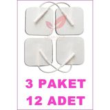 Kablolu/Soketli Tens Pedi. Elektrodu 5Cm X 5Cm 3 Paket 12 Adet
