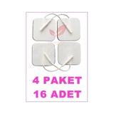 Kablolu/Soketli Tens Pedi. Elektrodu 5Cm X 5Cm 4 Paket 16 Adet