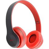 Kablosuz 5.0 Bluetooth Kulaklıklar - Hifi Stereo, Mikrofon Desteği, Sd Kart Desteği, Katlanabilir Tasarım, Tüm Akıllı Telefonlarla Uyumludur - Kırmızı