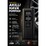 Kablosuz Akıllı Hava Pompası 120 Psı Dijital Göstergeli Type-C Şarjlı Lastik Şişirme Kompresörü Otomatik Basınç Ayarlı Led Işıklı