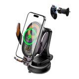 Kablosuz Araç Şarj Cihazı, ESSAGER 15W Hızlı Şarj Araç Telefonu Tutacağı Otomatik Sıkma Cep Telefonu Standı iPhone 15 14 13 12 11 Pro Max, Samsung Galaxy S23 S22 S21 için
