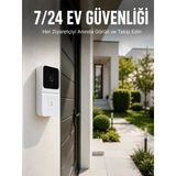 Kablosuz Beyaz Akıllı Kapı Zili Wi-Fi Bağlantılı Hd Kameralı Ev Güvenlik Sistemi - Lisinya