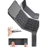 Kablosuz Bluetooth Bağlantılı Klavye Mouse Set 2in1 Katlanır Çanta Boy Klavye Seti Pc Telefon Tablet