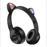 Kablosuz Bluetooth Kulaküstü Kedili P47M Kulaklık Rgb Işıklı Kedi Desenli Kulaklık - standart