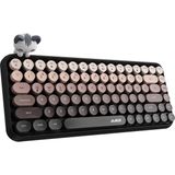 Kablosuz Bluetooth Retro Sessiz Klavye – Yuvarlak Tuşlu, Kedi Süs Aksesuarı, 84 Tuşlu, Taşınabilir, Akıllı Uyku Modu, Ergonomik Tasarım, Tablet Telefon Uyumlu, Ajazz AJ308I Kahverengi