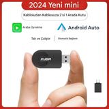 Kablosuz Carplay & Android Auto Adaptörü 2si1 Arada Tak Çalıştır Mini Wifi Bluetooth Hızlı Bağlantı Kaliteli