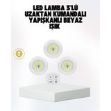 Kablosuz Gün Işığı 3’lü LED Spot Lamba Kumandalı - 4504-7626 - Çok Renkli