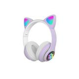 Kablosuz Kedi Kulaklık Işıklı Kulaküstü Mikrofonlu Bluetooth Hafıza Kartı Girişli Çocuk Kulaklığı