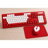 Kablosuz Klavye Mouse Seti 2.4ghz Usb Nano Alıcılı Q Klavye Sessiz Tuşlu Ergonomik + Mouse Pad li Kırmızı Beyaz Diğer beyaz-kirmizi