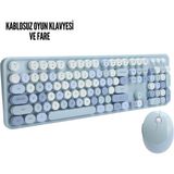 Kablosuz Klavye Mouse Seti Mavi