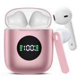Kablosuz Kulaklık, HiFi Stereo Gürültü Önleyici Mikrofonlu Bluetooth Kulaklık, USB-C Şarj Kılıfı, LED Ekranlı 50H Çalma Süresi, IPX7 Suya Dayanıklı, Spor, Seyahat, Pembe