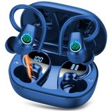 Kablosuz Kulaklıklar, Spor Kulaklıklar Bluetooth 5.3 Kulak Tomurcukları Kablosuz, 50H Çalma Süresi HD Stereo Gürültü Önleyici Kulaklıklar, Çift LED Ekran, IP7 Su Geçirmez Koşu Kulaklıklar, Saf Mavi