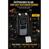 Kablosuz Lastik Şişirme Kompresörü Ve Akü Takviye Cihazı 800A, 8000Mah Powerbank, Dijital Ekranlı Hava Pompası, Araç Motosiklet Bisiklet Ve T