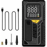 Kablosuz Lastik Şişirme Pompası, 150 Psı Taşınabilir Hava Kompresörü, 4000 Mah Şarjlı Dijital Hava Basınç Pompası, Type-C, LED Işıklı, Powerbank Özell - Çok Renkli