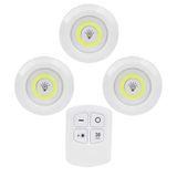 Kablosuz Led Dokunmatik Işık Seti (3’Lü), Uzaktan Kumandalı, Beyaz Işık, Ayarlanabilir Parlaklık, Zamanlayıcılı, Pil İle Çalışan Dolap Ve Mutfak Altı Aydınlatma [Enerji Sınıfı A]