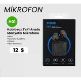 Kablosuz Manyetik Mini Mikrofon 2'Si 1 Arada Gürültü Azaltma Ve Yankı Efekti