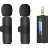 Kablosuz Mikrofon Wireless Ikili Yaka Mikrofonu 3.5mm Aux Girişli Sokak Müzisyenleri Amfi Hoparl�