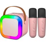 Kablosuz Mikrofonlu Karaoke Makinesi Taşınabilir Bluetooth Hoparlör Seti Bas Tiz Ayarlı Retro Ka - Standart