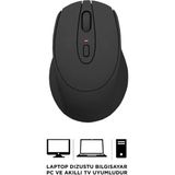 Kablosuz Mouse Zarif Tasarım Sessiz Click 2.4ghz Tüm Cihazlarla Uyumlu Optik Mouse - Siyah