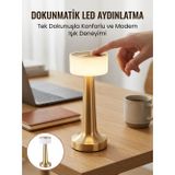 Kablosuz Renkli Masa ve Gece Lambası Altın Rengi Dokunmatik Led Lamba Yeni Nesil