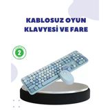 Kablosuz Retro Klavye Ve Mouse Seti – 104 Tuşlu, Sessiz Yazım Mir73416714