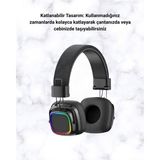 Kablosuz Rgb Işıklı Katlanabilir Bluetooth Kulak Üstü Kulaklık - -- - 1