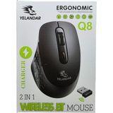 Kablosuz, Şarj Edilebilir 5 Tuşlu Bilgisayar Faresi (Q8) - Kablosuz Mouse - Siyah