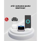 Kablosuz Şarj İstasyonu 4’Ü 1 Arada Iphone Watch Uyumlu