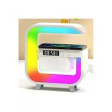Kablosuz Şarj Istasyonu Bluetooth Radyolu Dijital Saat Rgb LED Işıklı Masa ve Gece Lambası
